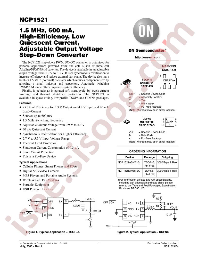 NCP1521ASNT1G