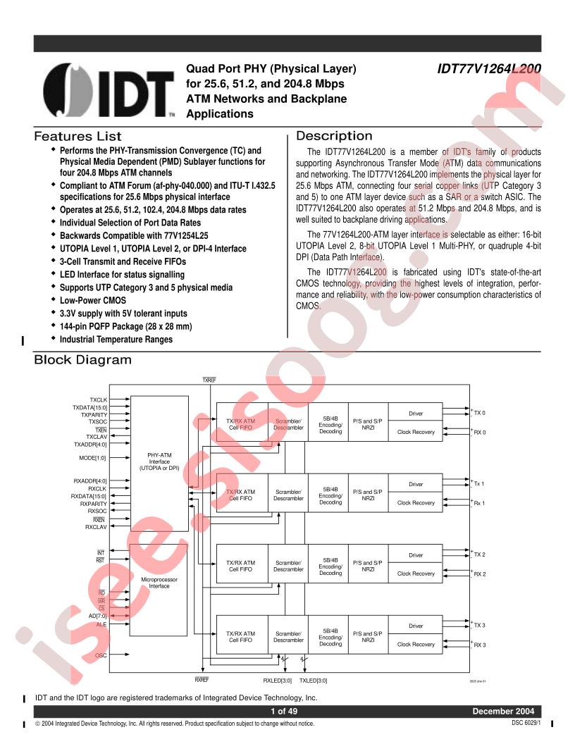 IDT77V1264L200