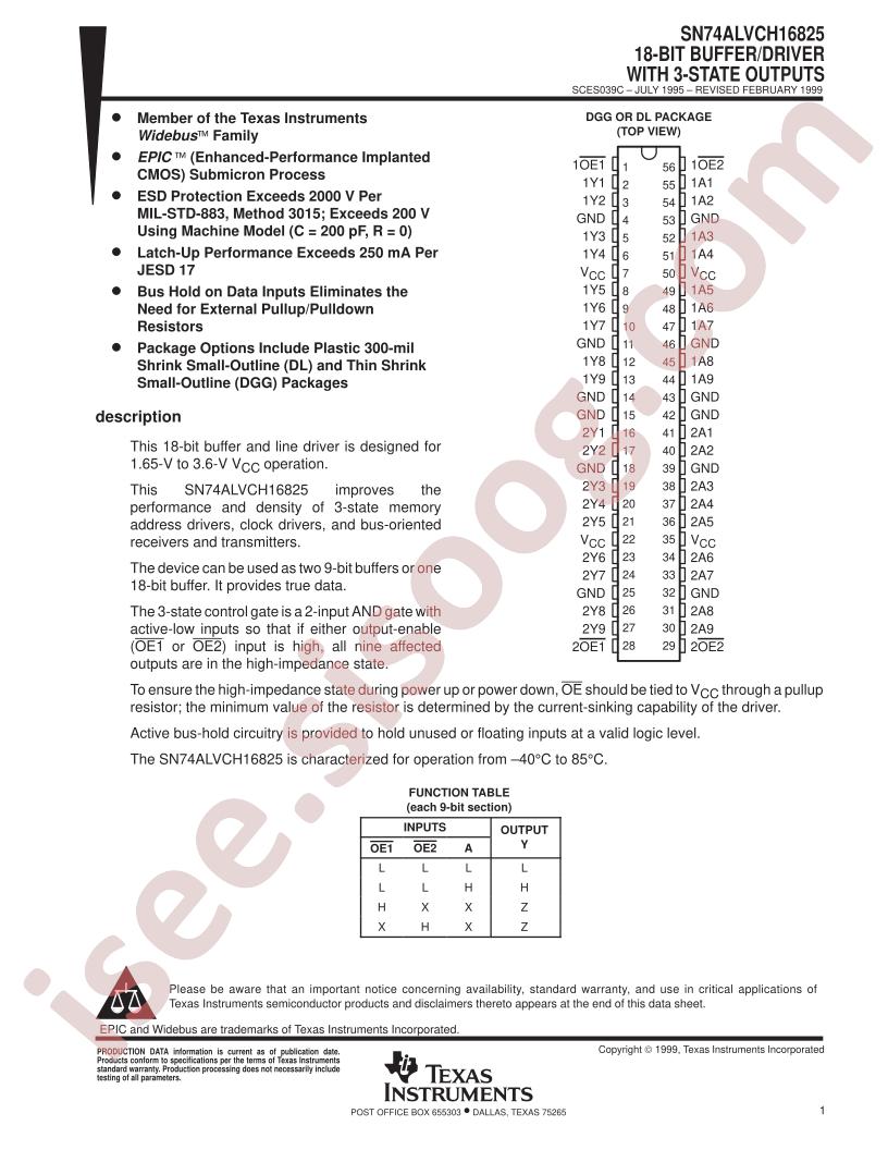 SN74ALVCH16825DGG