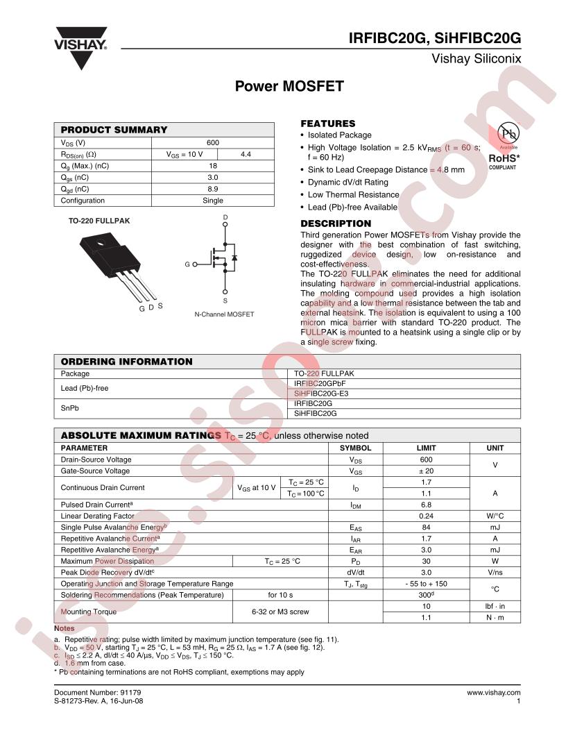 IRFIBC20GPBF