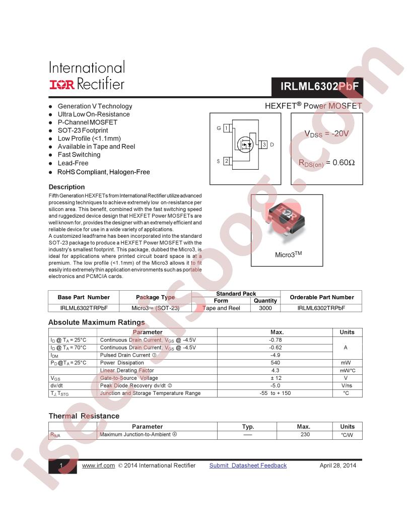 IRLML6302PBF