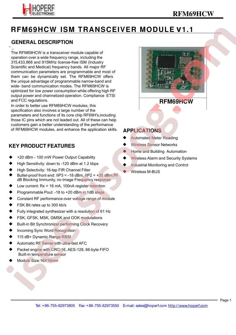 RFM69HCW-315S2