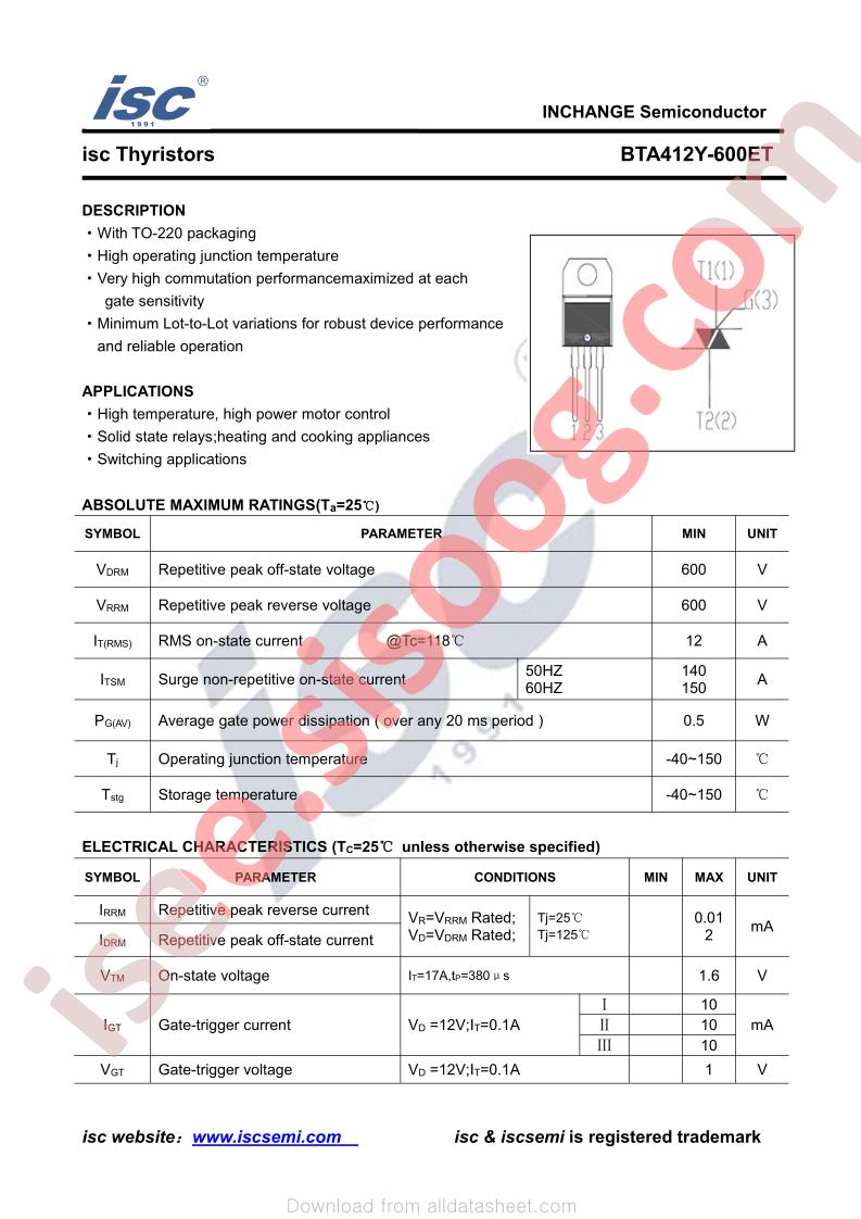 BTA412Y-600ET