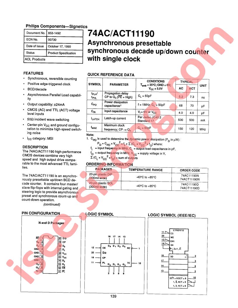 74ACT11190N