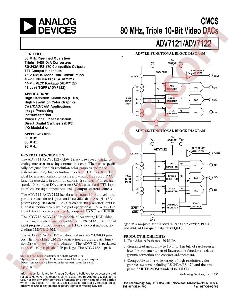 ADV7122KST50