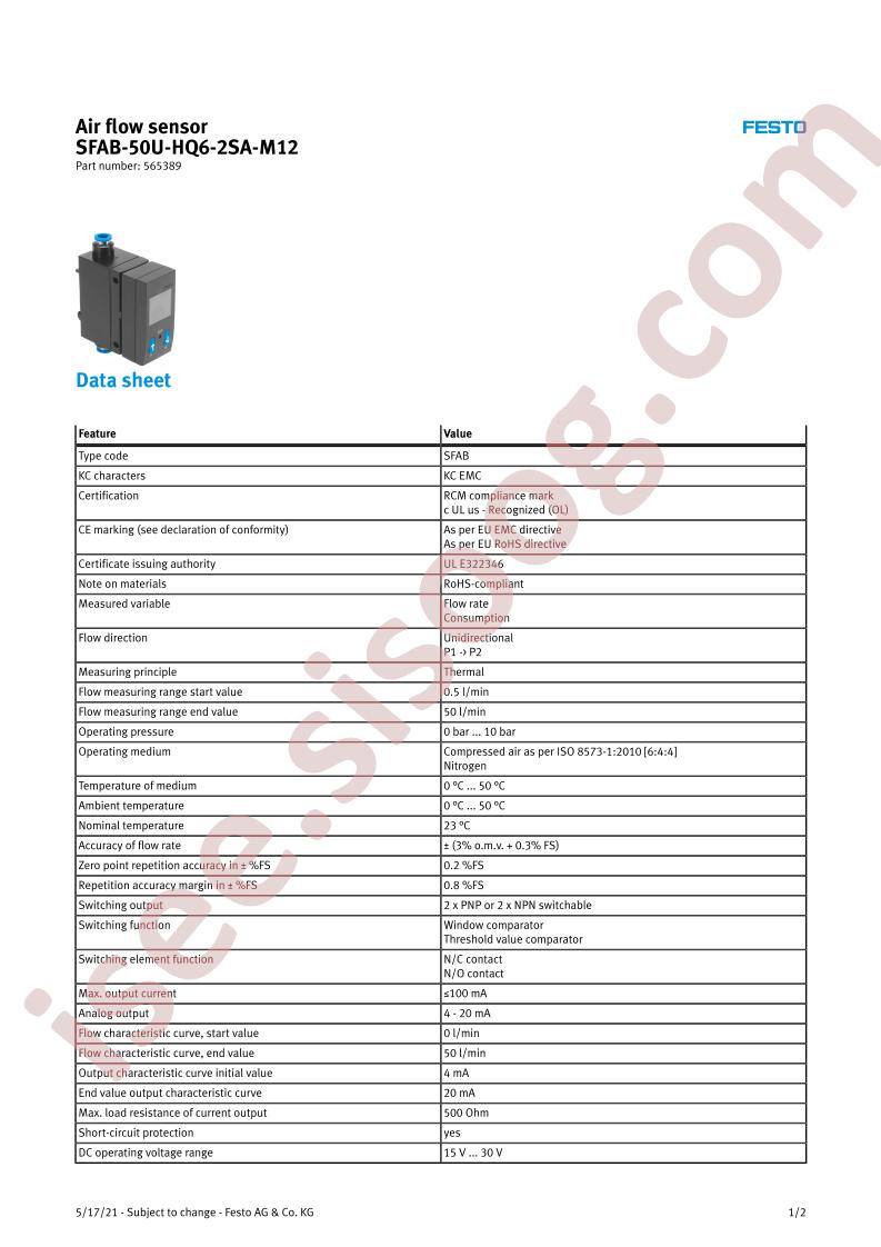 SFAB-50U-HQ6-2SA-M12