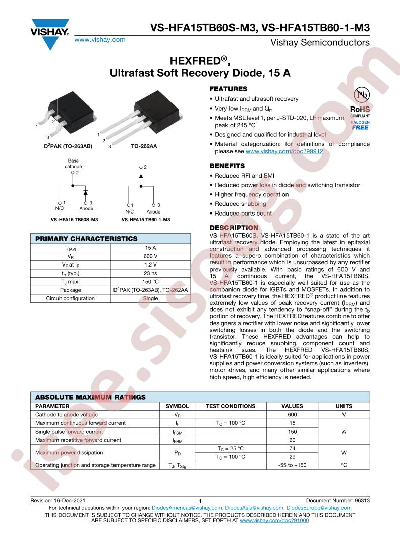 VS-HFA15TB60-1-M3