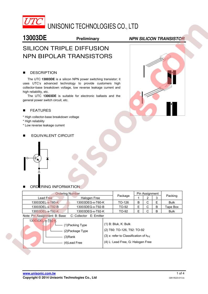 13003DEL-A-T92-B