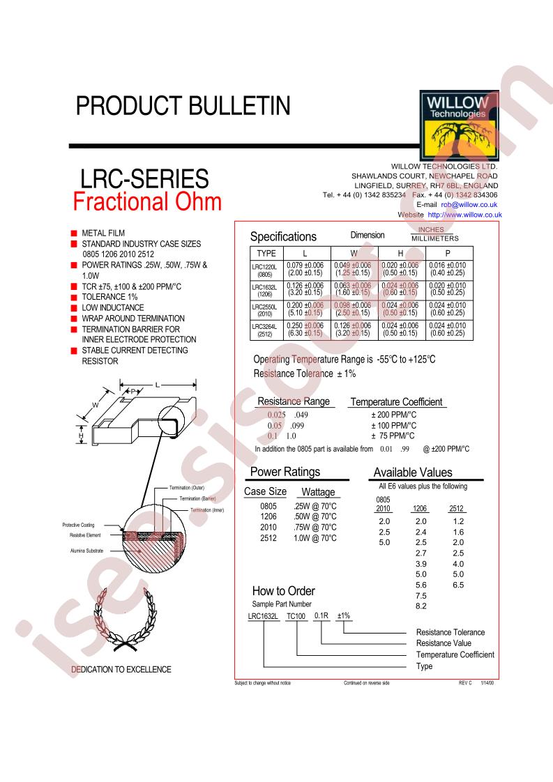 LRC1220WTC1000.025R