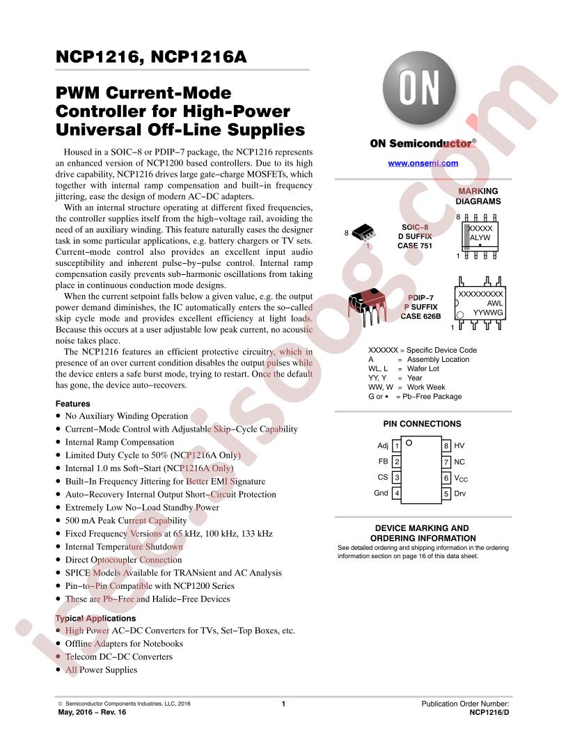 NCP1216AD100R2G