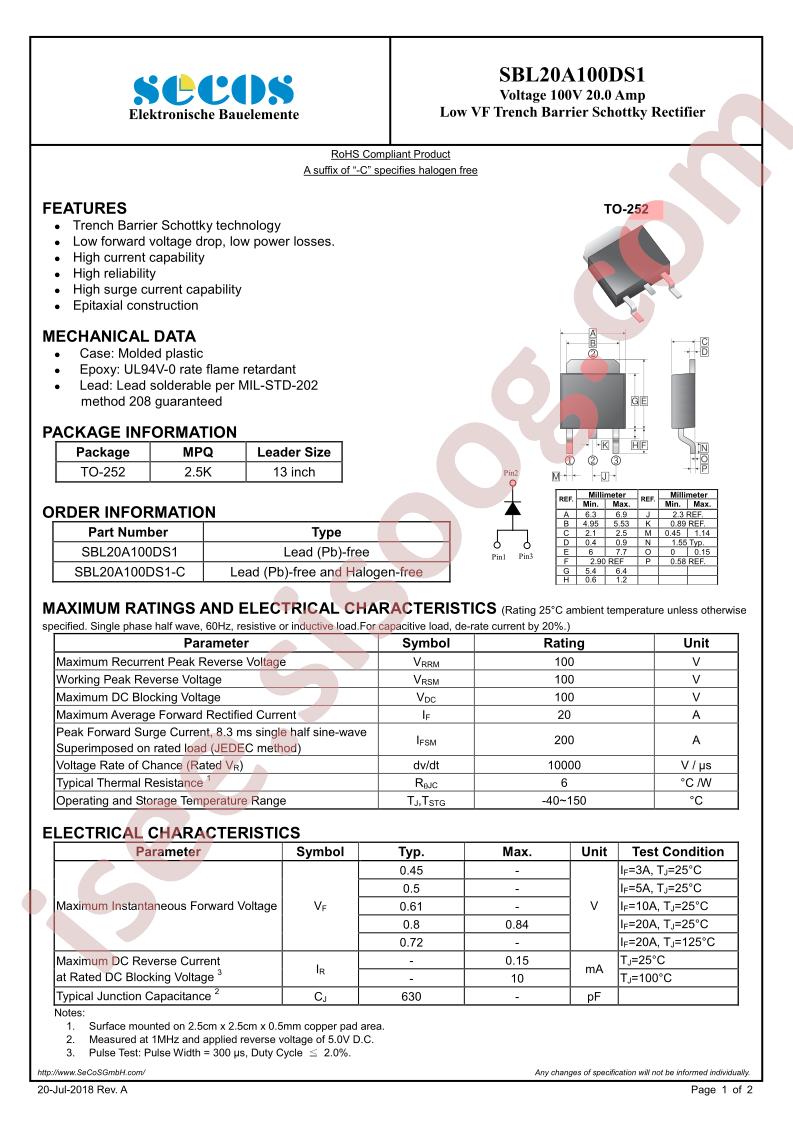 SBL20A100DS1