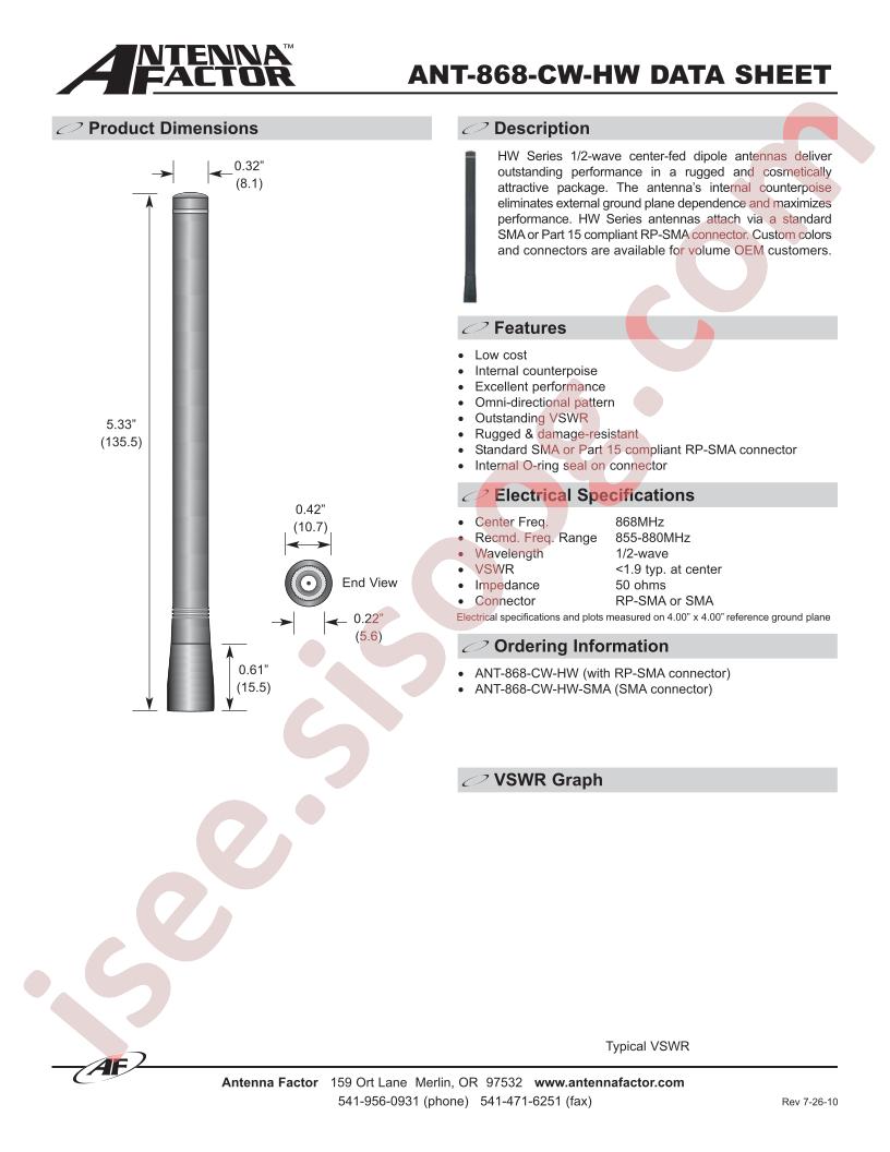 ANT-868-CW-HW-SMA