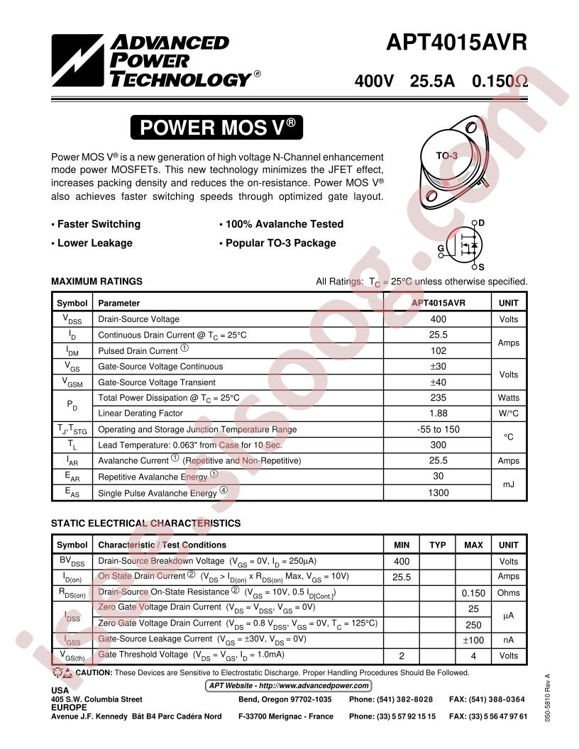 APT4015AVR