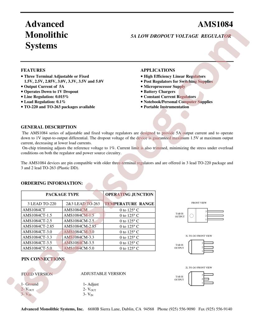 AMS1084CT-15