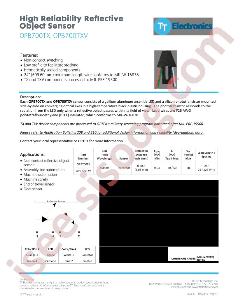 OPB700TXV