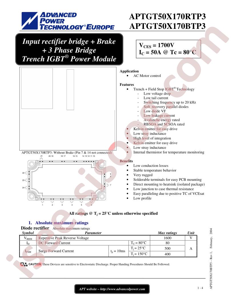 APTGT50X170BTP3