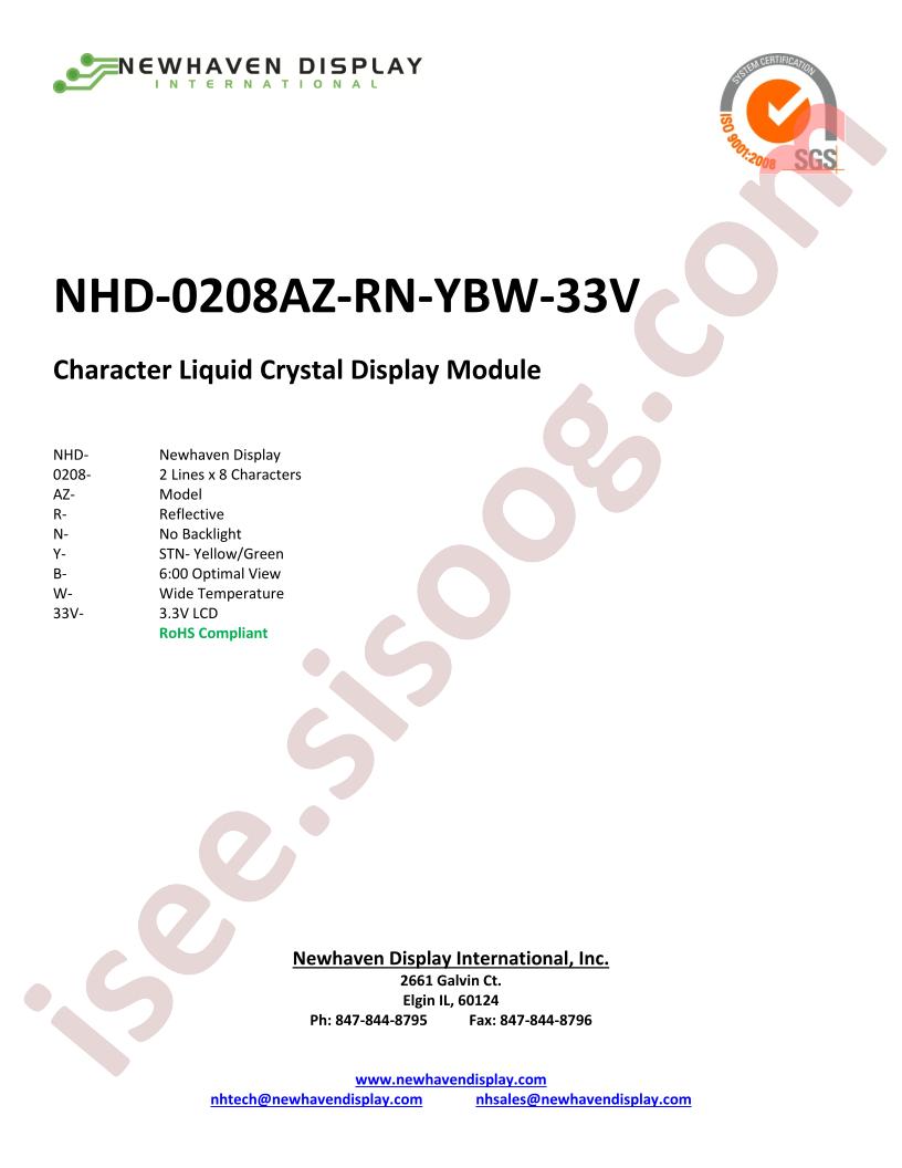 NHD-0208AZ-RN-YBW-33V