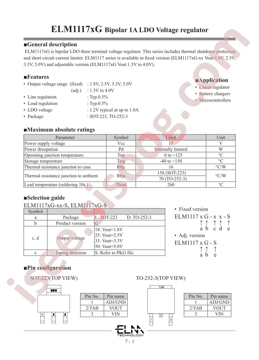 ELM1117XG