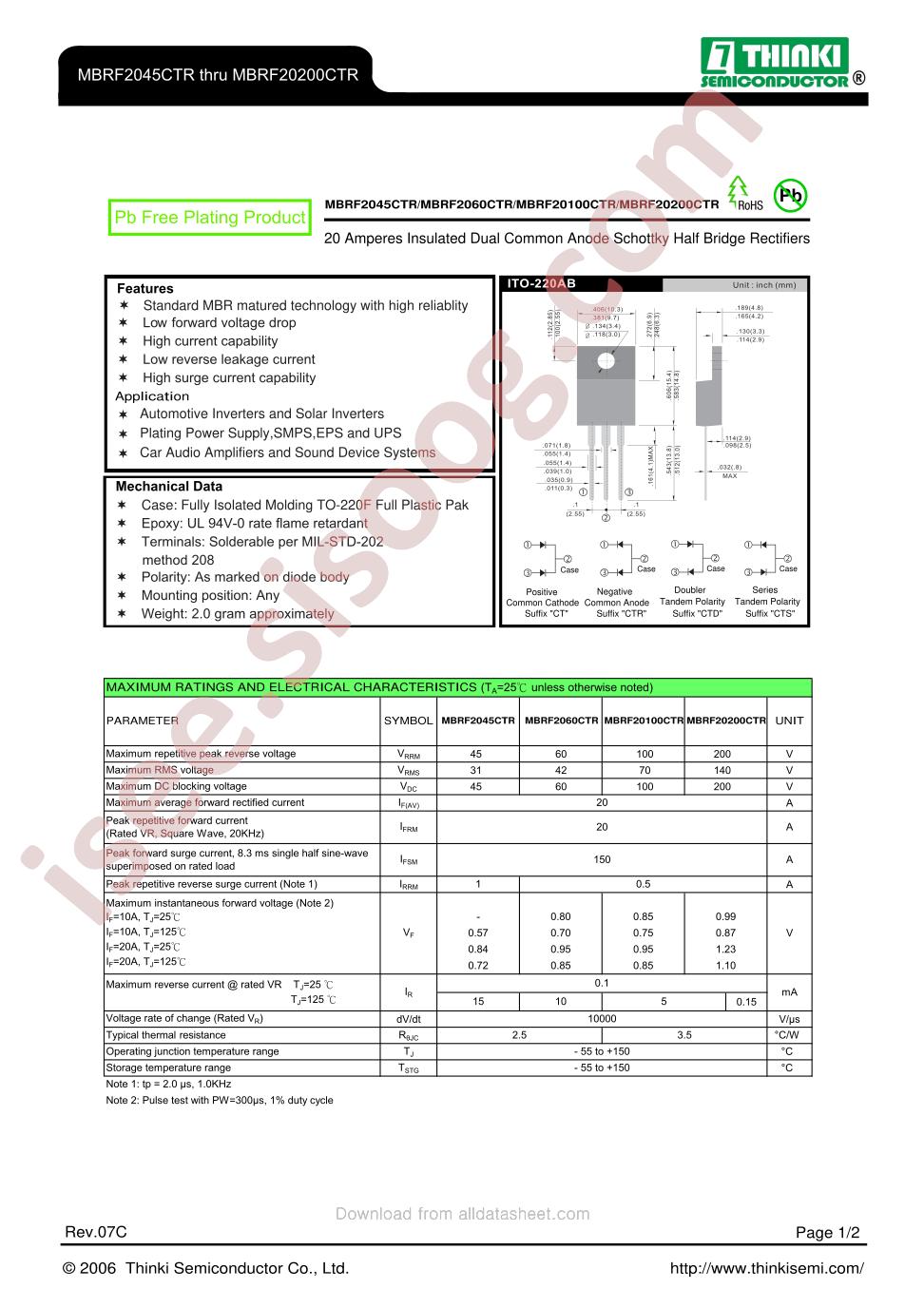 MBRF2045CTR