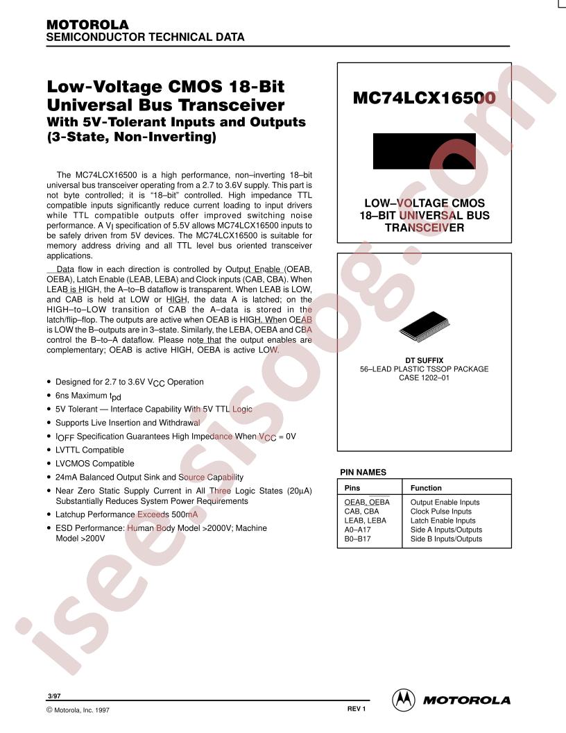 MC74LCX16500