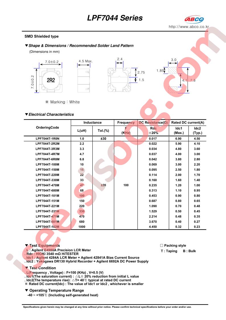 LPF7044T-150M