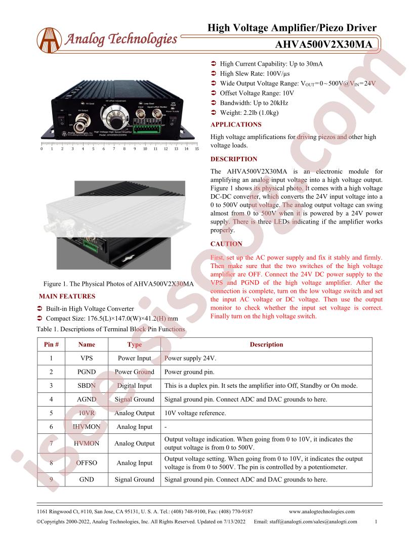 AHVA500V2X30MA