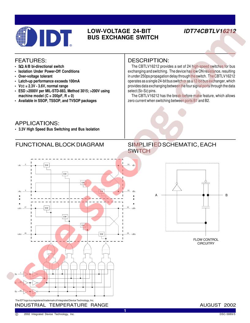 IDT74CBTLV16212