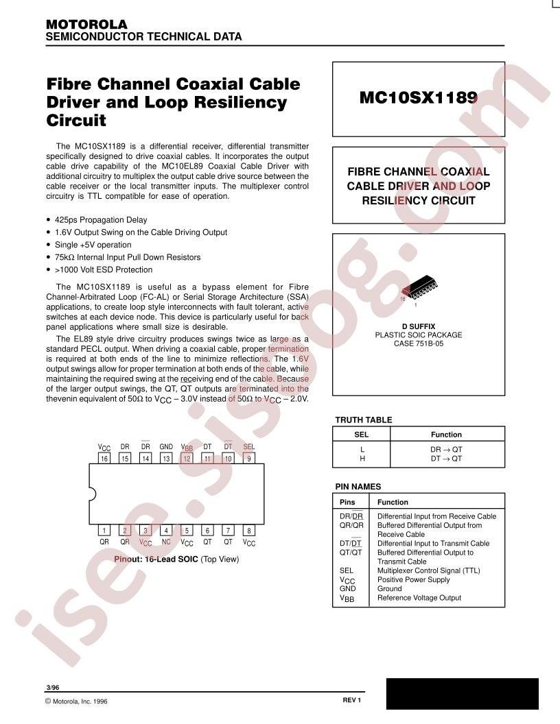 MC10SX1189