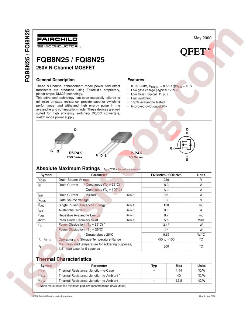 FQB8N25
