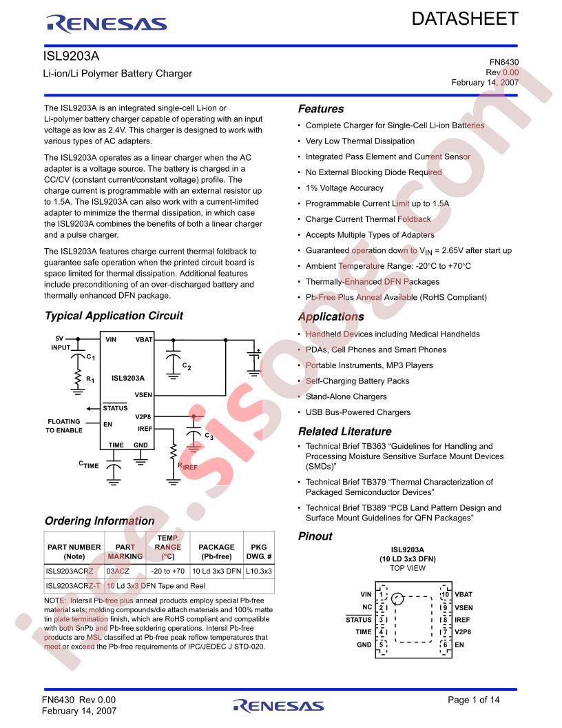ISL9203ACRZ-T
