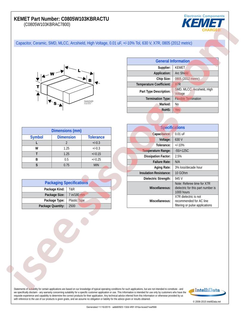 C0805W103KBRACTU