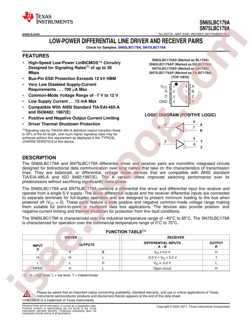 SN75LBC179A