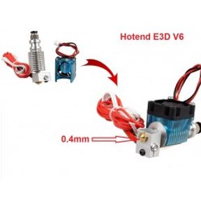 مجموعه کامل Hotend  E3D V6( قطر 1.75 نازل 0.4 با رابط پنوماتیک )