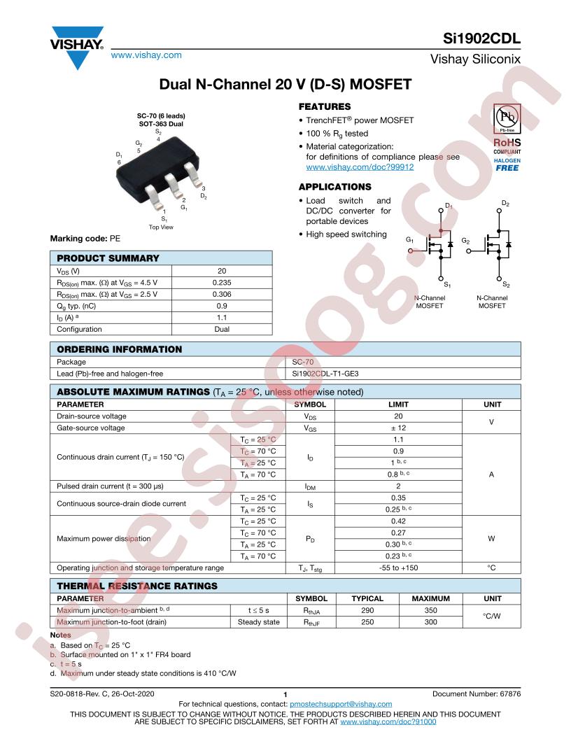 SI1902CDL-T1-GE3