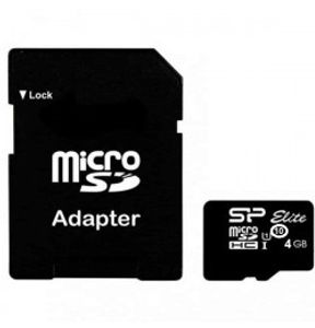 کارت حافظه میکرو اس دی Micro SDHC 4G گیگابایت کلاس 10 همراه با آداپتور