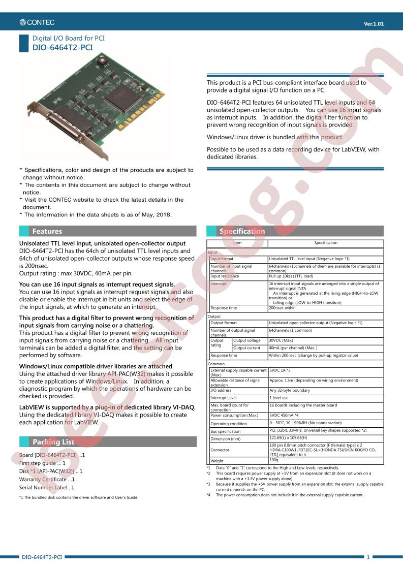 DIO-6464T2-PCI