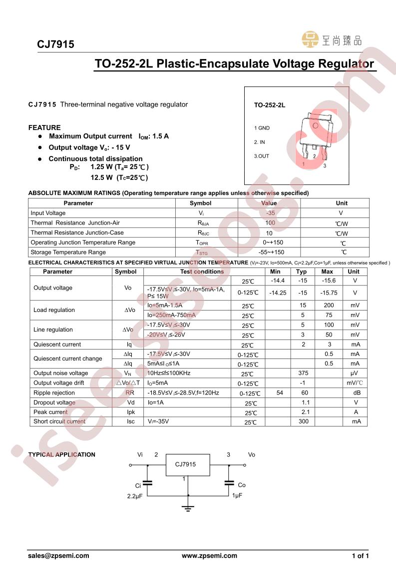 CJ7915-TO252-2L