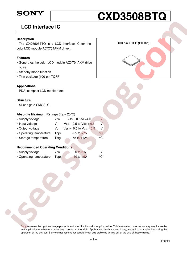 CXD3508BTQ