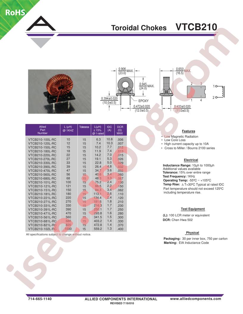 VTCB210-121L-RC