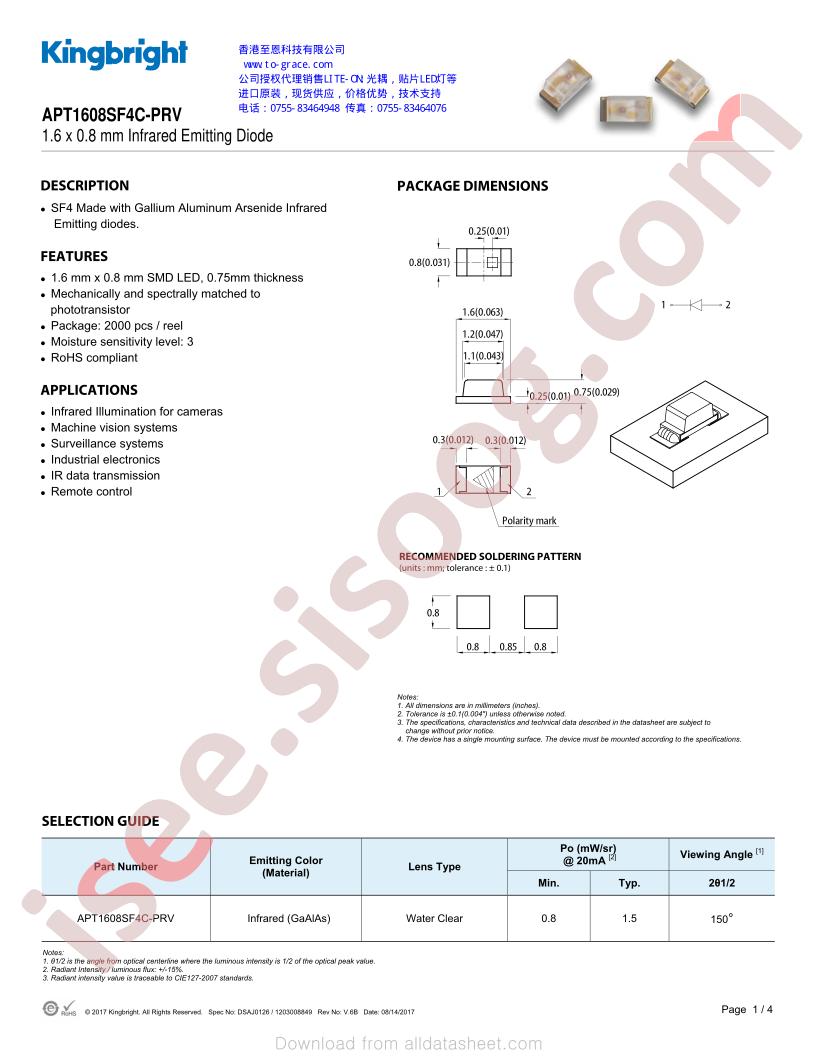 APT1608SF4C-PRV