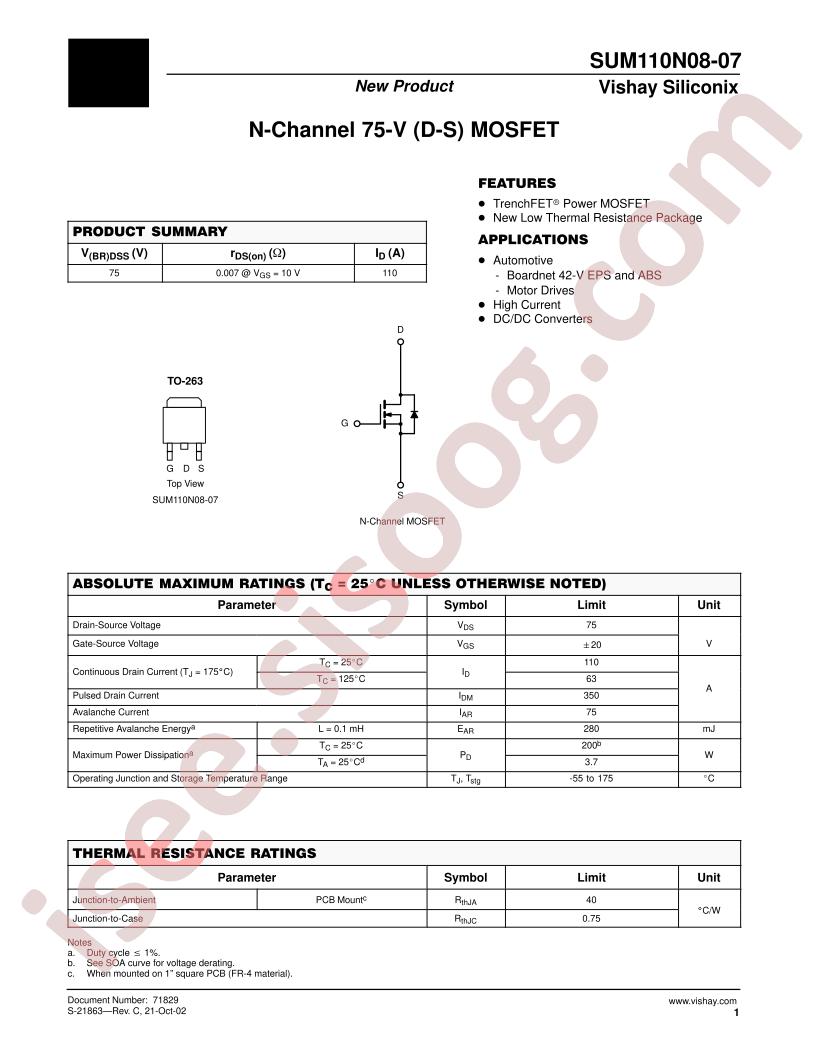 SUM110N08-07