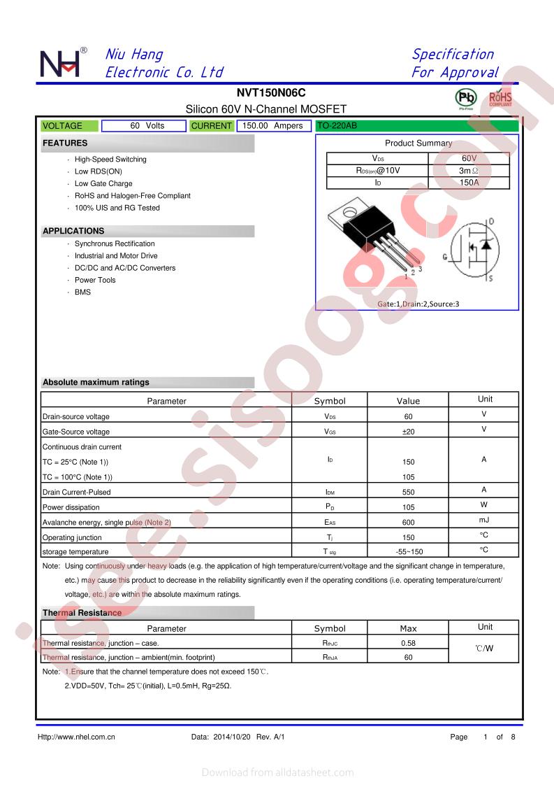 NVT150N06C