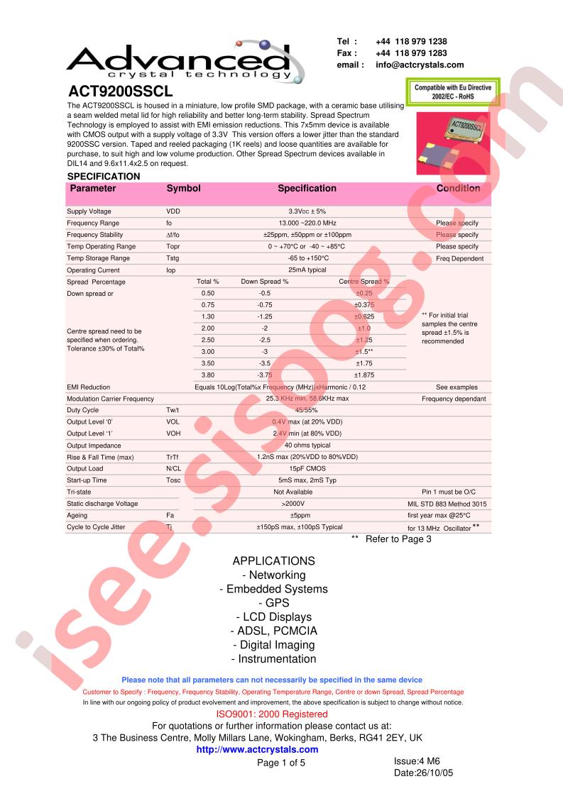 ACT9200SSCL