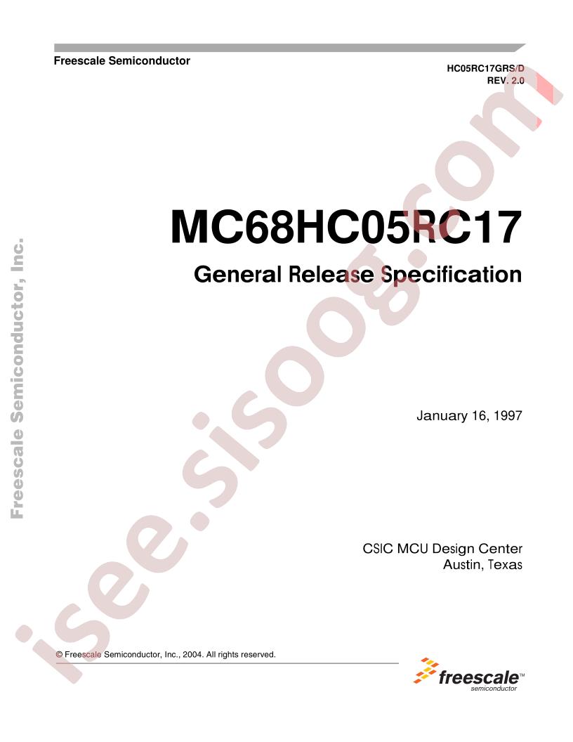 MC68HC05RC17