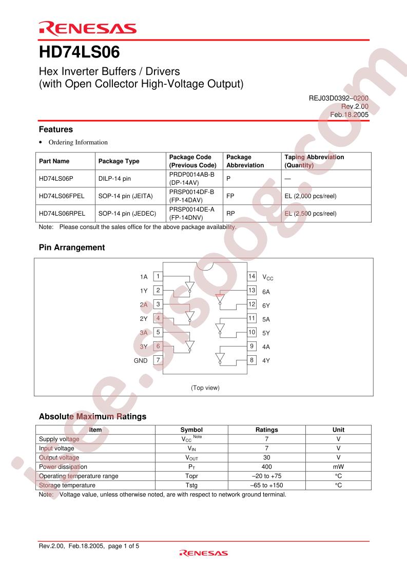 HD74LS06FPEL