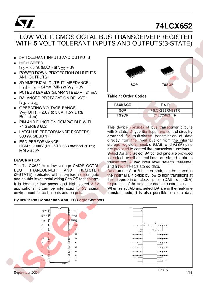 74LCX652RM13TR