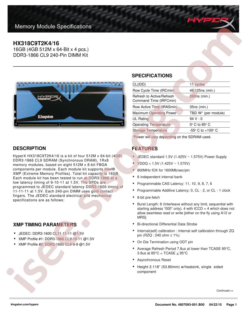HX318C9T2K4-16
