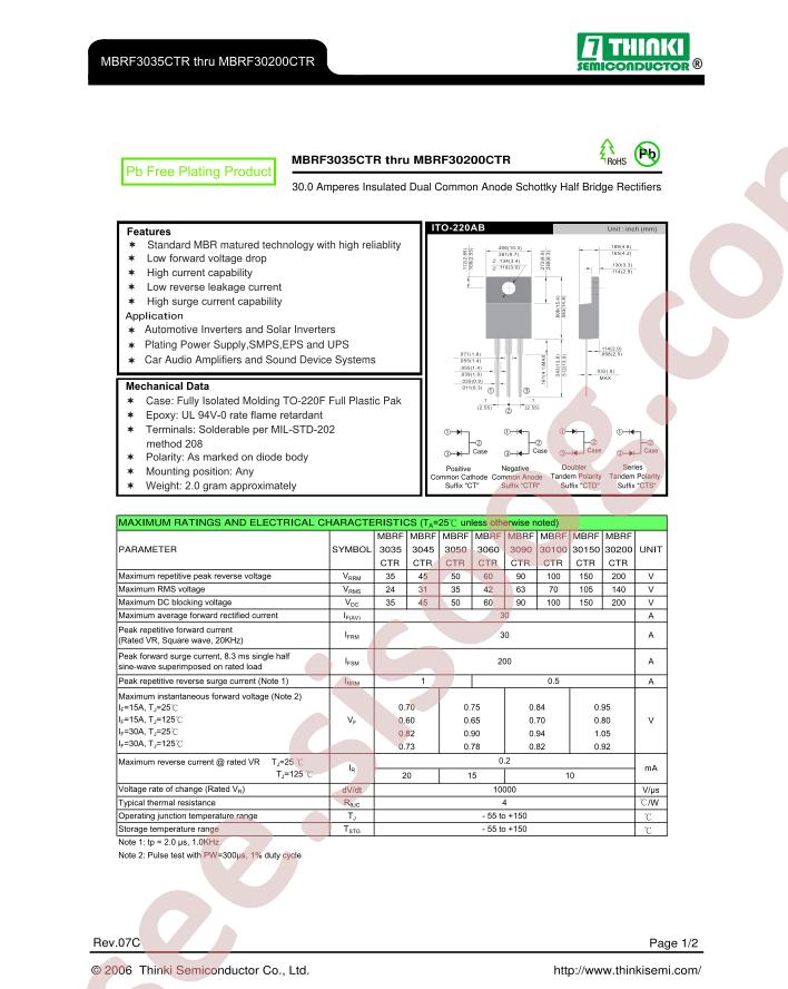 MBRF3035CTR