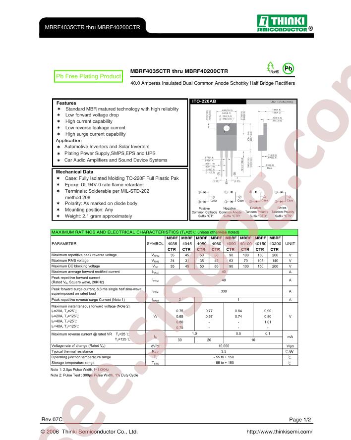 MBRF40150CTR