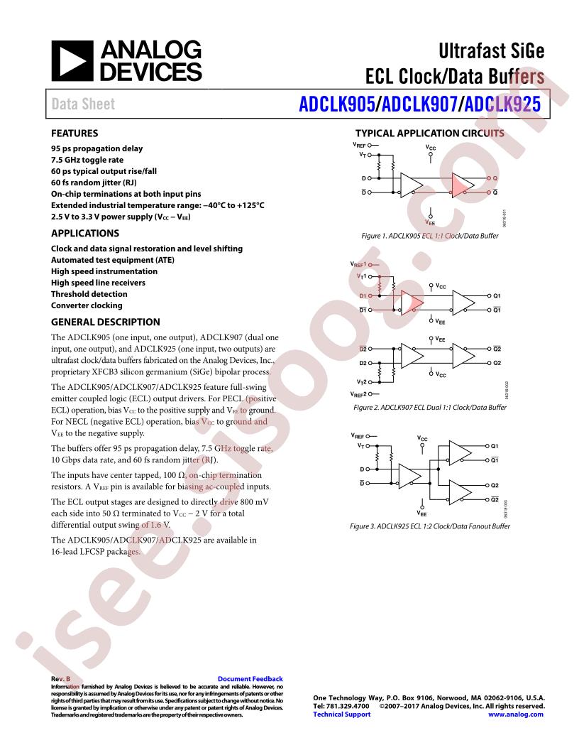 ADCLK907BCPZ-R2